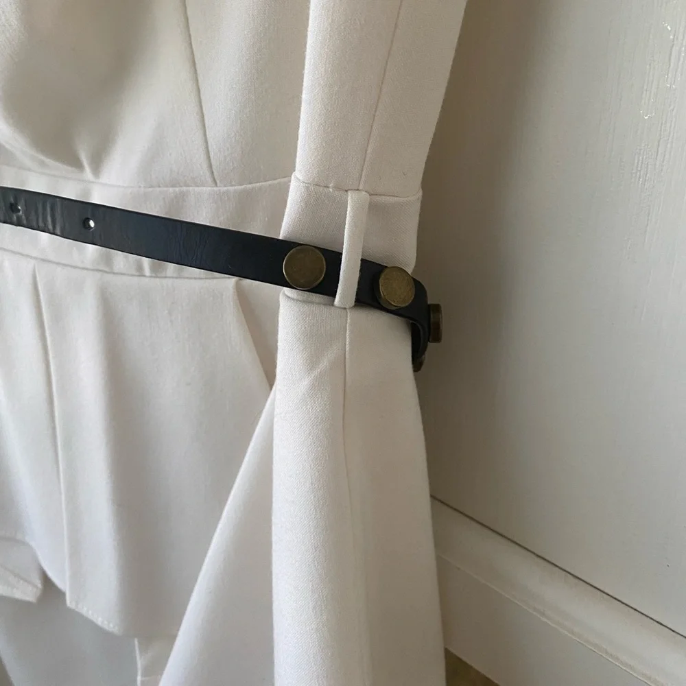 white peplum dress with belt - Picture 14 of 14